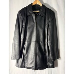 Centigrade Leather Jacket Womens Large Black Genuine Leather Coat A41480